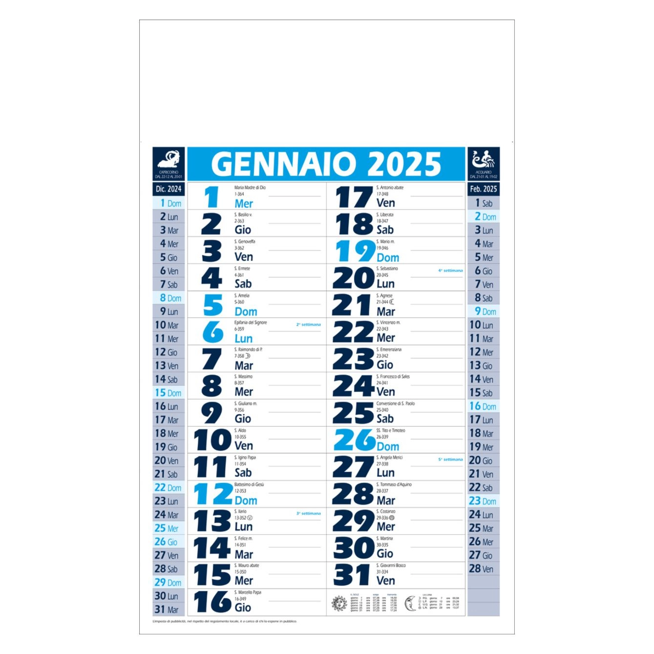 Immagine B/55 - CALENDARIO OLANDESE 