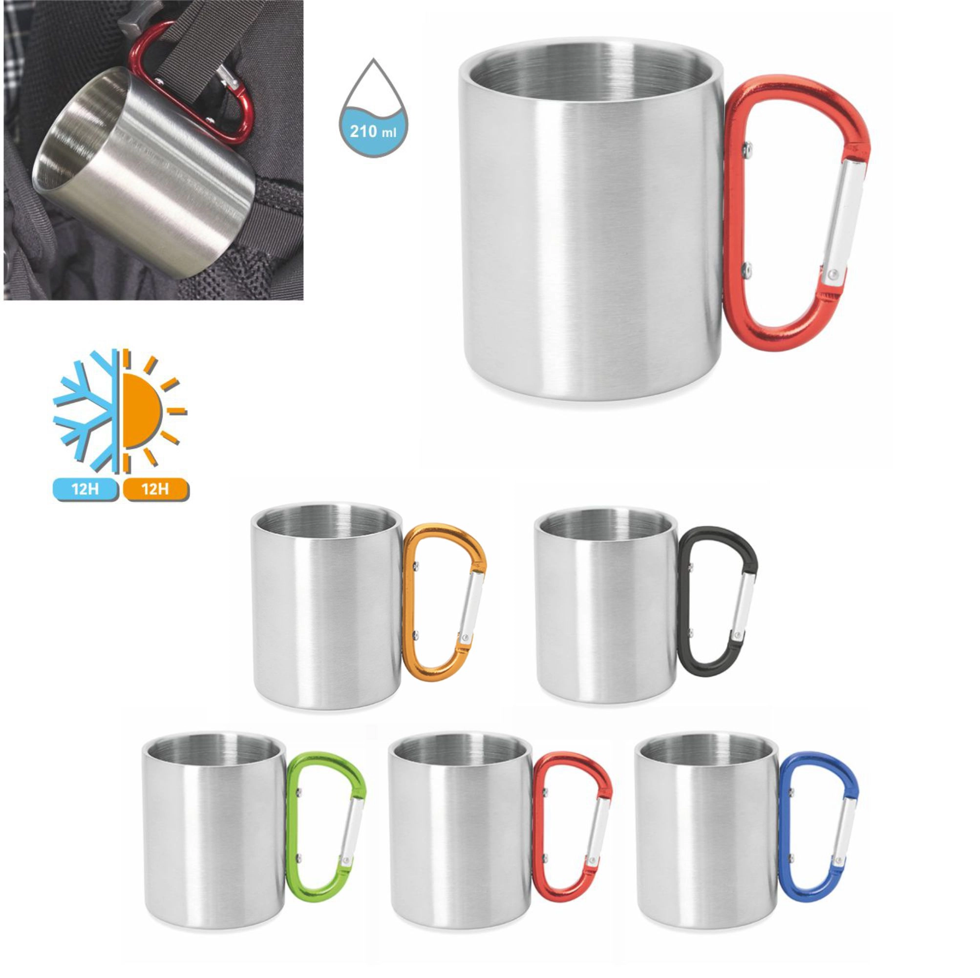 Immagine 8432 Oslon – Tazza In Acciaio Doppia Parete Con Moschettone