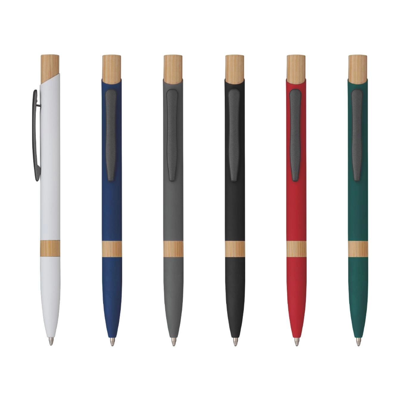 Immagine 5699 Elia - Penna Sfera Soft Touch In Alluminio E Bamboo