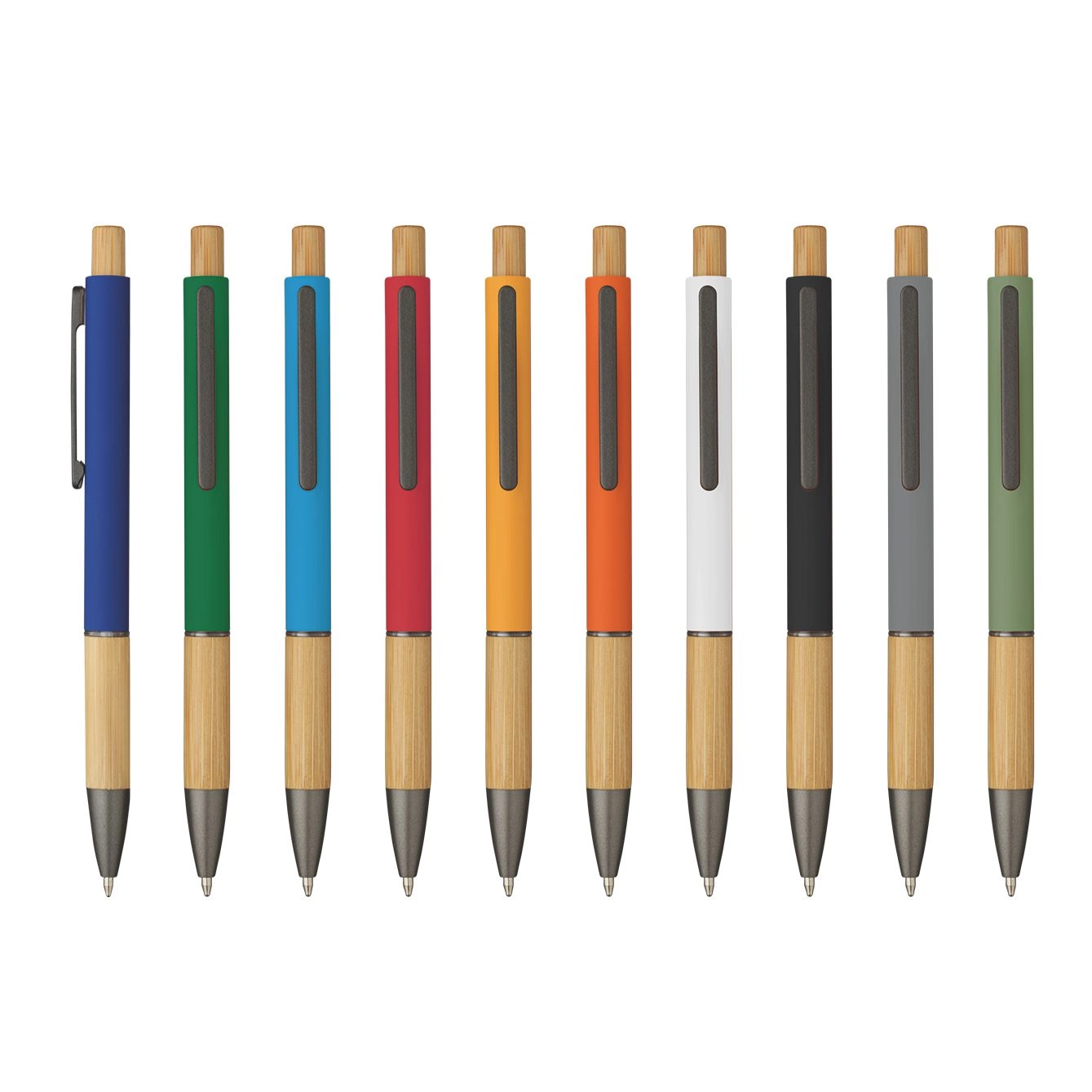 Immagine 5695 Eloisa - Penna Sfera Soft Touch In Alluminio E Bamboo