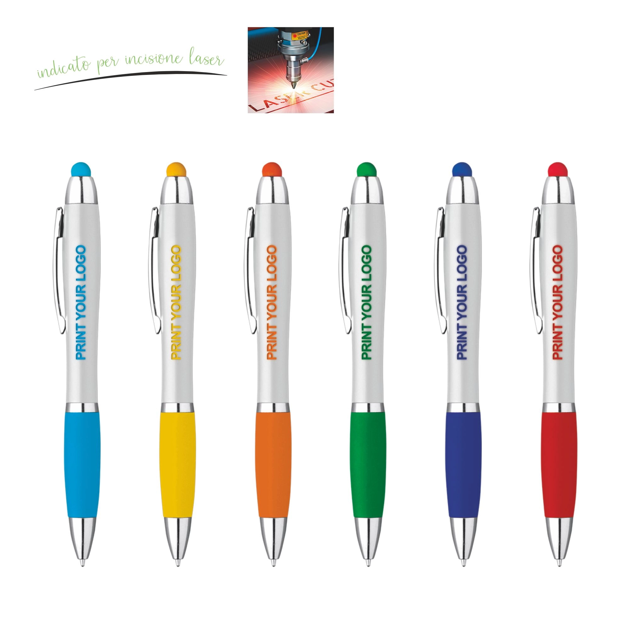 Immagine 5233 Neon White - Penna Sfera Touch con led