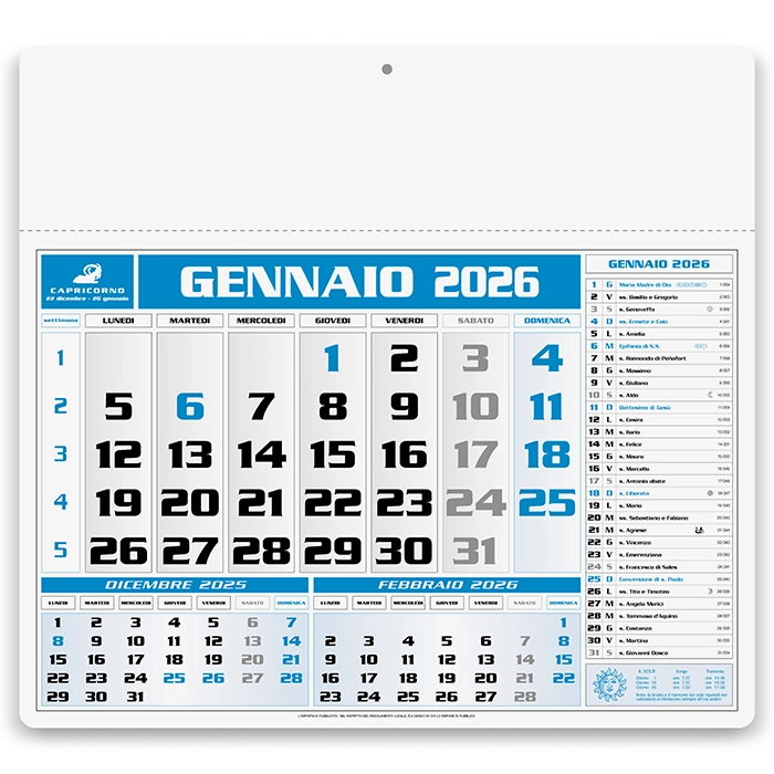 Immagine CALENDARIO AMERICANO cm 43x41