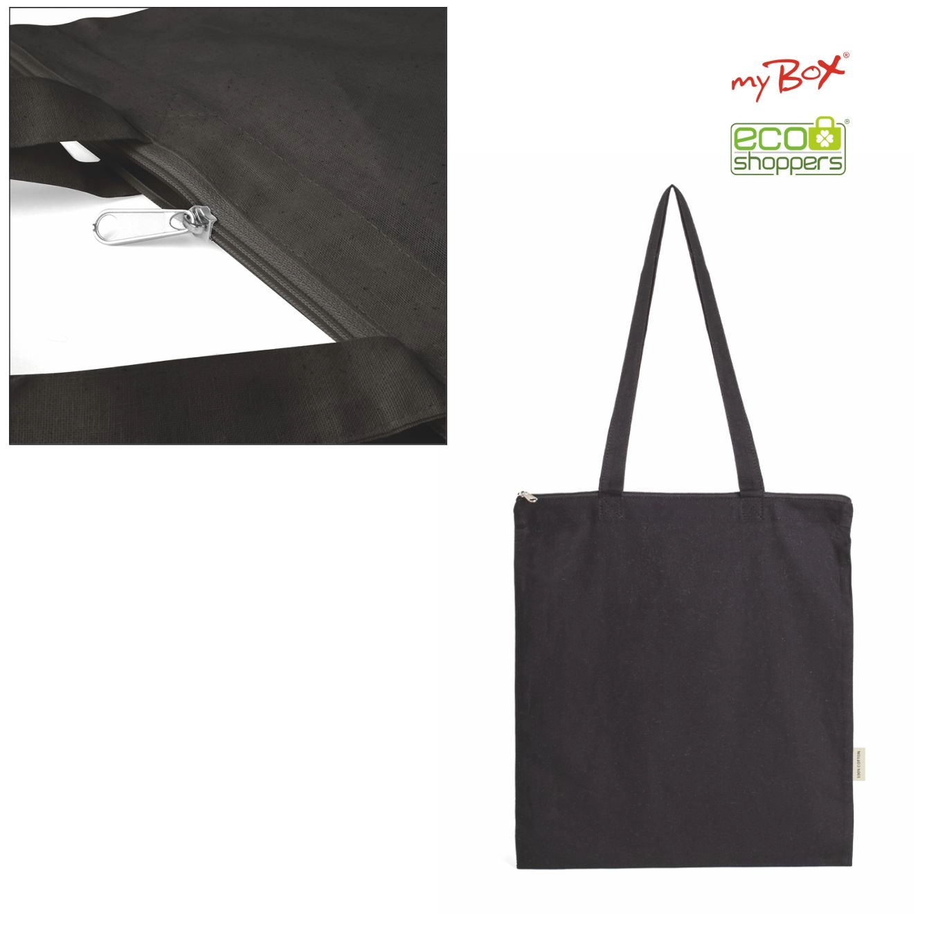 Immagine 1100 Fiona Black - Borsa Shopping In Cotone Dimensioni: cm 38x42