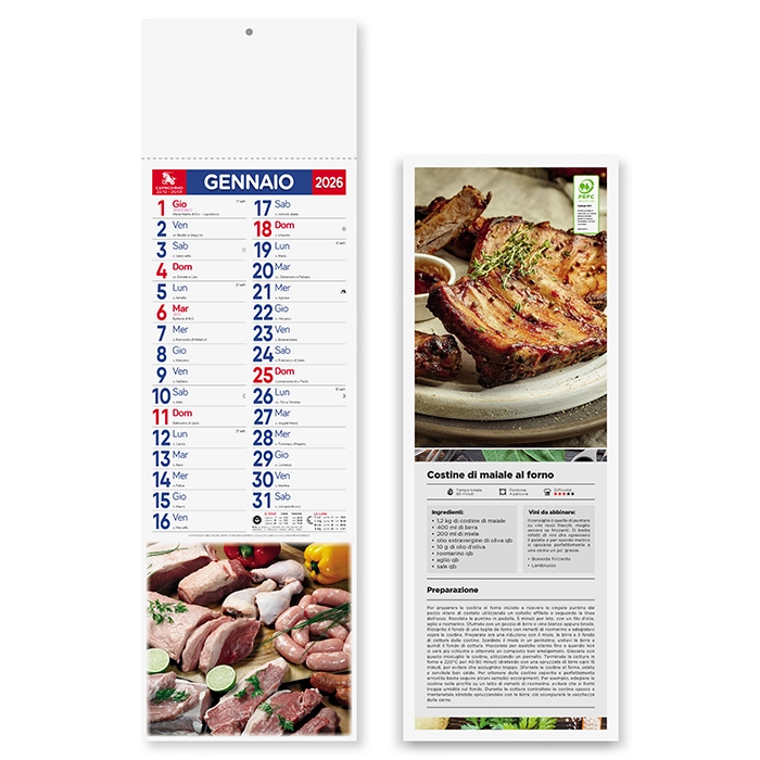 Immagine Calendari silhouette personalizzati Carni 14 x 47 cm