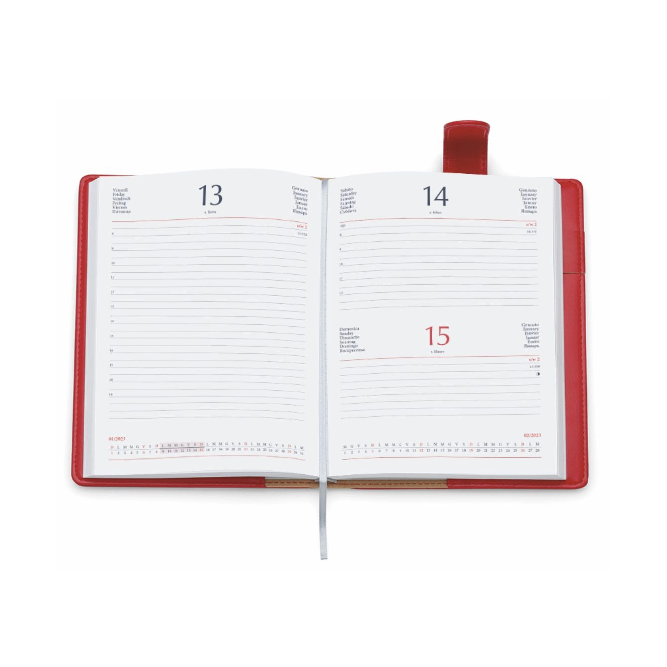 Immagine 0390 - Agenda Giornaliera in Similpelle 15x21cm