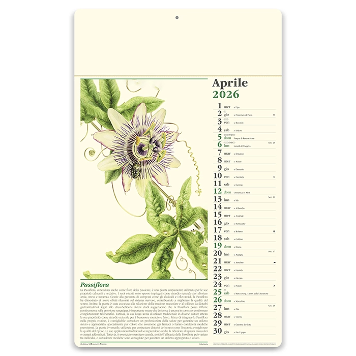 Immagine Calendario erboristeria 31 x 52,5 cm formato olandese personalizzato