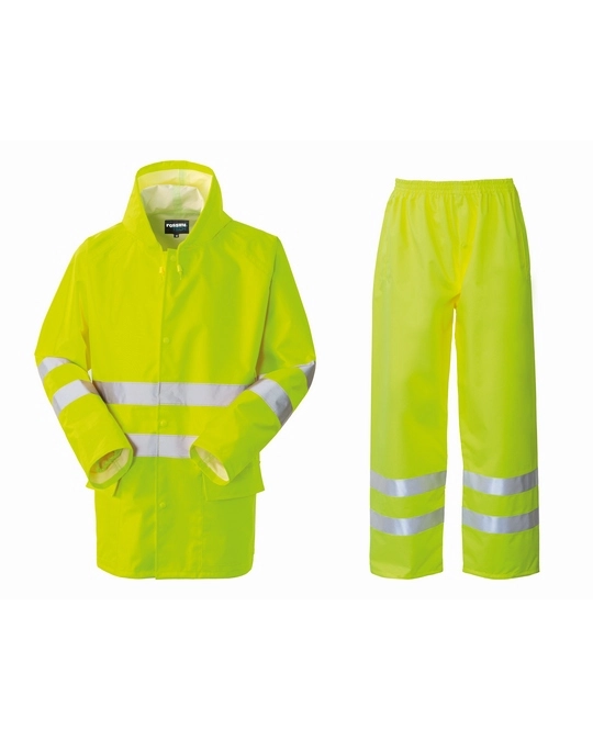 Immagine completo antipioggia giacca e pantalone e giacca pantaloni e giacca anti-pioggia Hi-vis