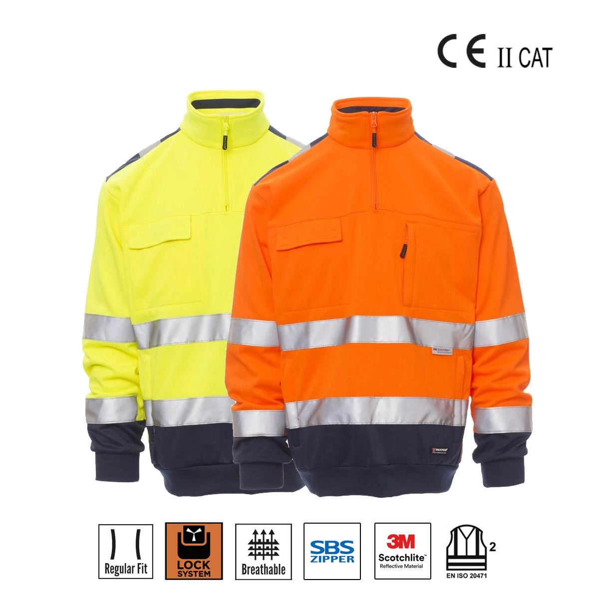 Immagine VISION FELPA BICOLORE A.V MEZZA ZIP BANDE 3M PAYPER