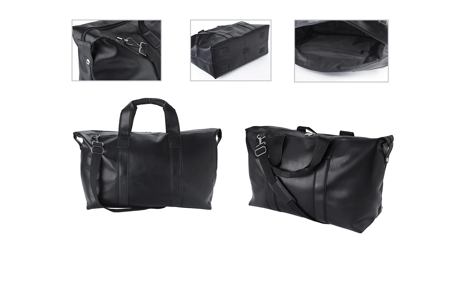 Immagine BORSONE SPORTIVO IN PELLE CON DUE MANICI E TRACOLLA