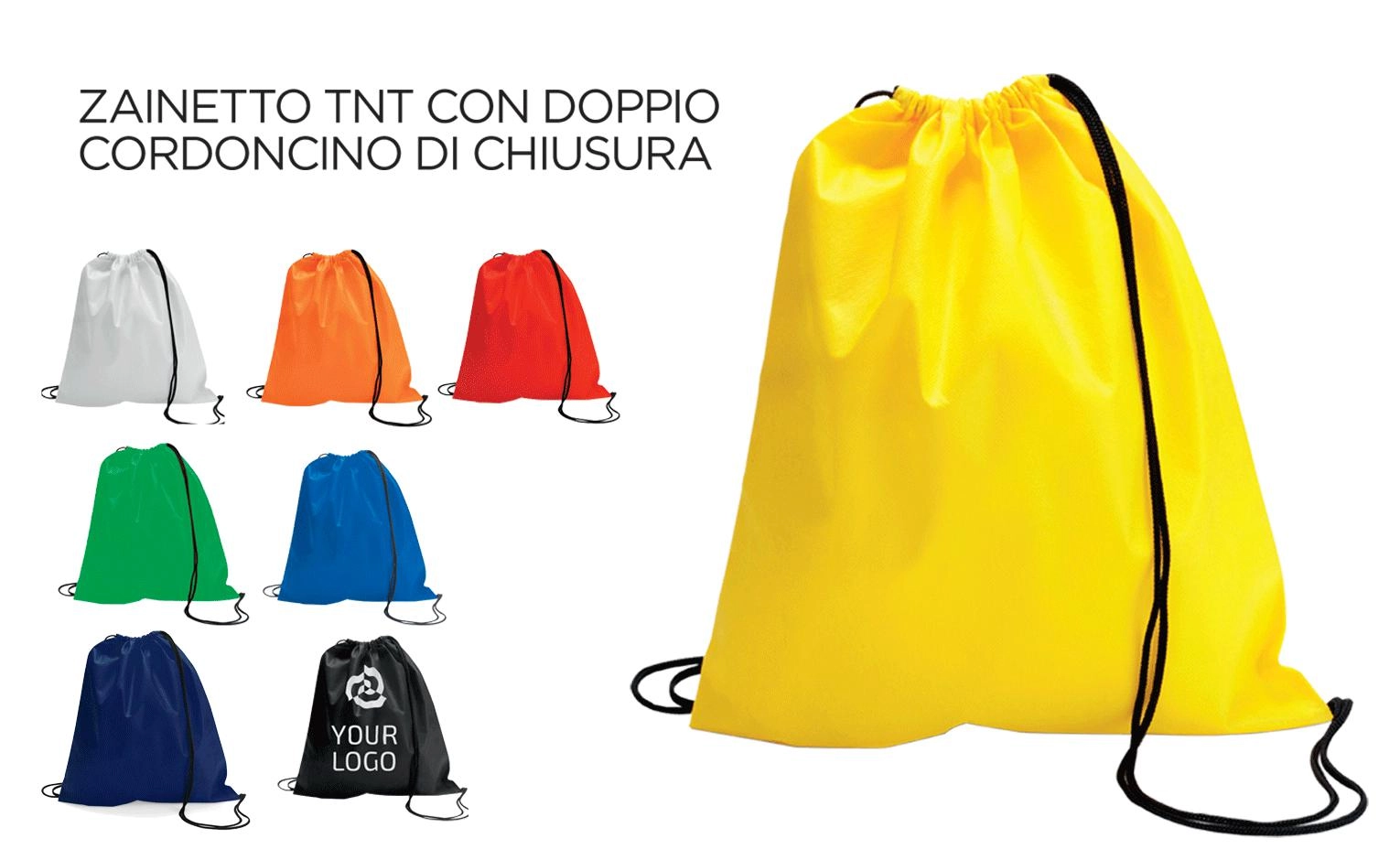 Immagine ZAINETTO SACCA SPORTIVA IN TNT 42x36 DOPPIO CORDONCINO