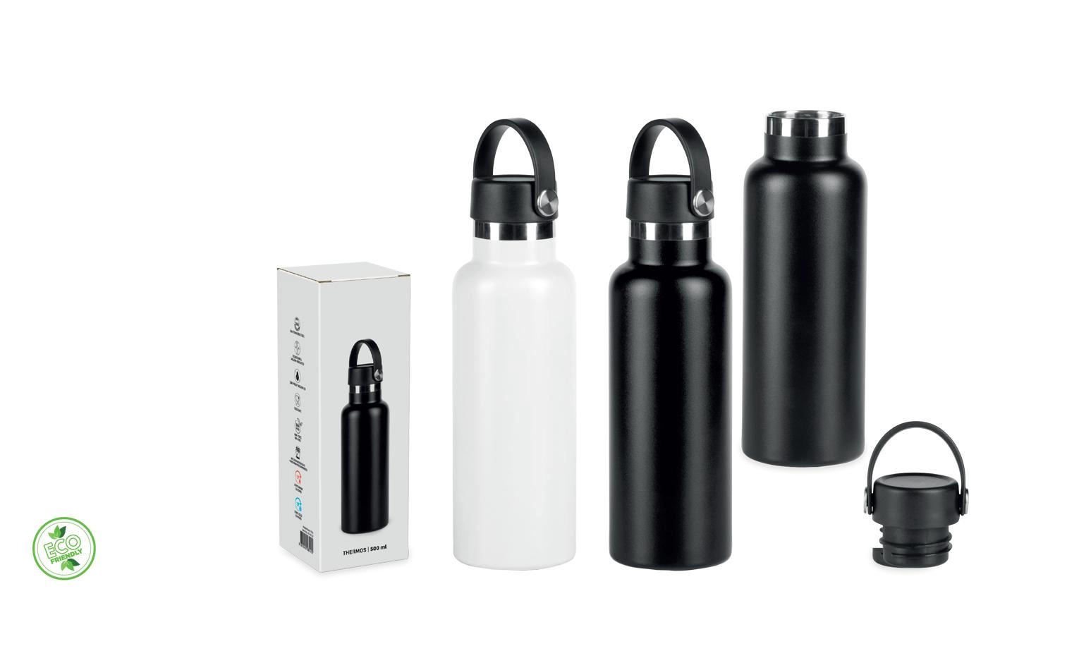 Immagine BORRACCIA THERMOS 500ML IN ACCIAIO INOSSIDABILE CON MANICO