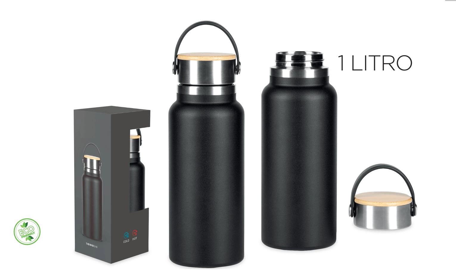 Immagine BORRACCIA THERMOS 1000ML IN ACCIAIO INOSSIDABILE CON MANICO