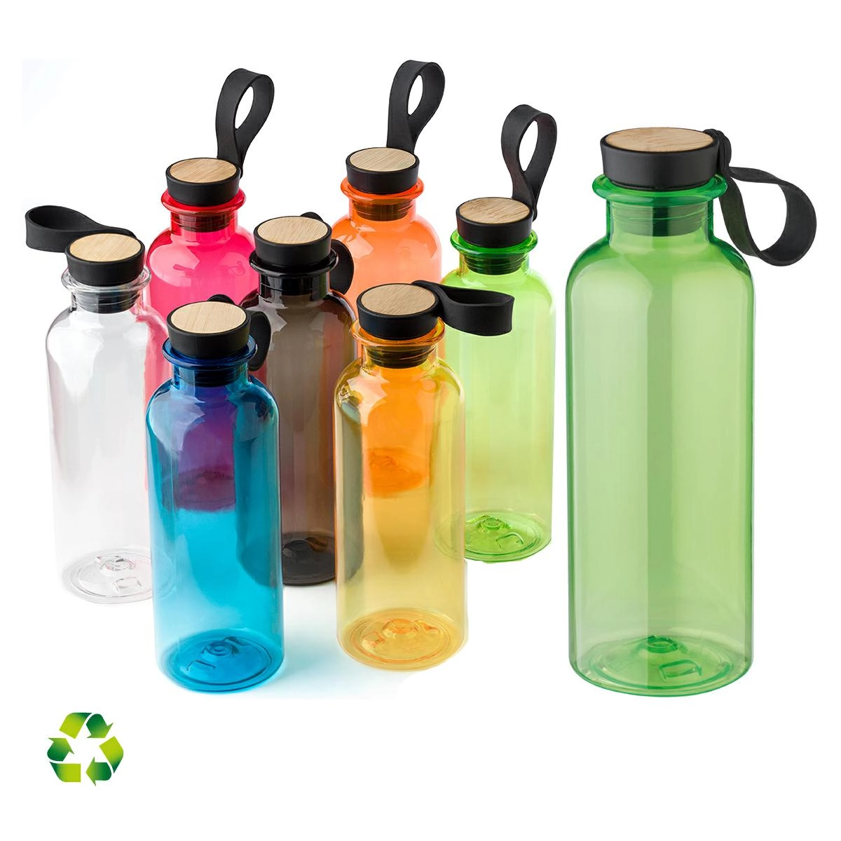 Immagine BORRACCIA IN RPET CON TAPPO IN DETTAGLI BAMBOO 500 ML