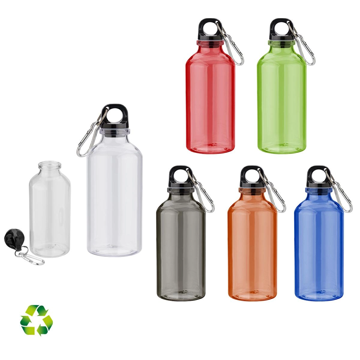 Immagine BORRACCIA CON MOSCHETTONE IN RPET 400 ML