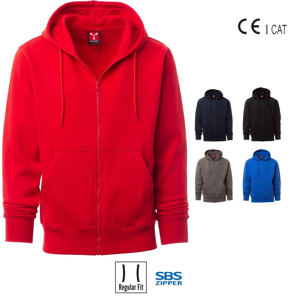 Immagine PONTIAC FELPA UOMO ZIP INTERA GARZATA 260G PAYPER