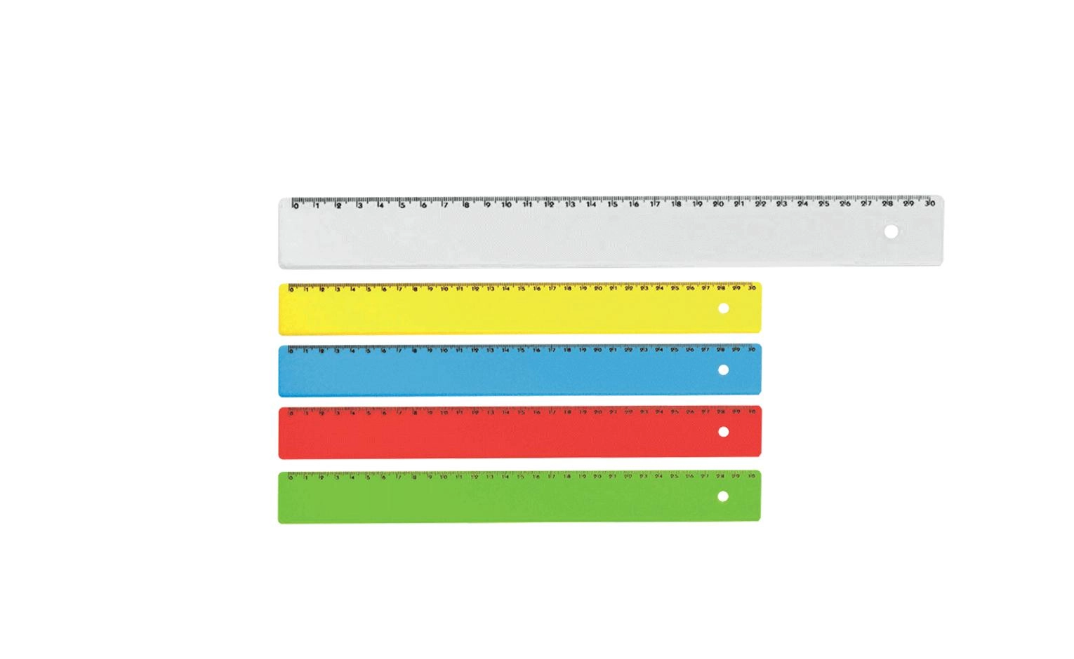 Immagine RIGHELLO IN PLASTICA COLORATA 30 CM.