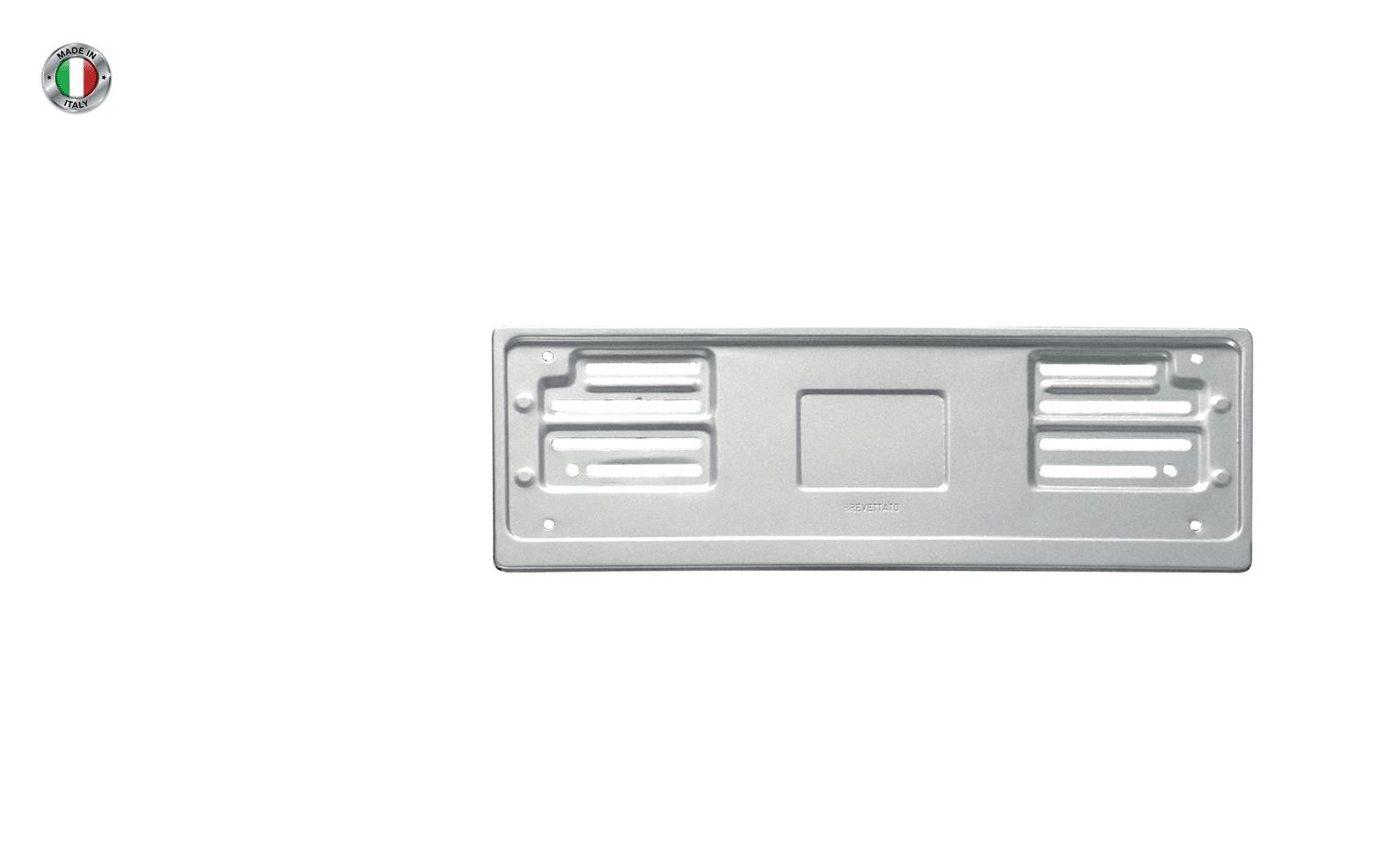 Immagine Portatarga anteriore in metallo grigio Made in Italy