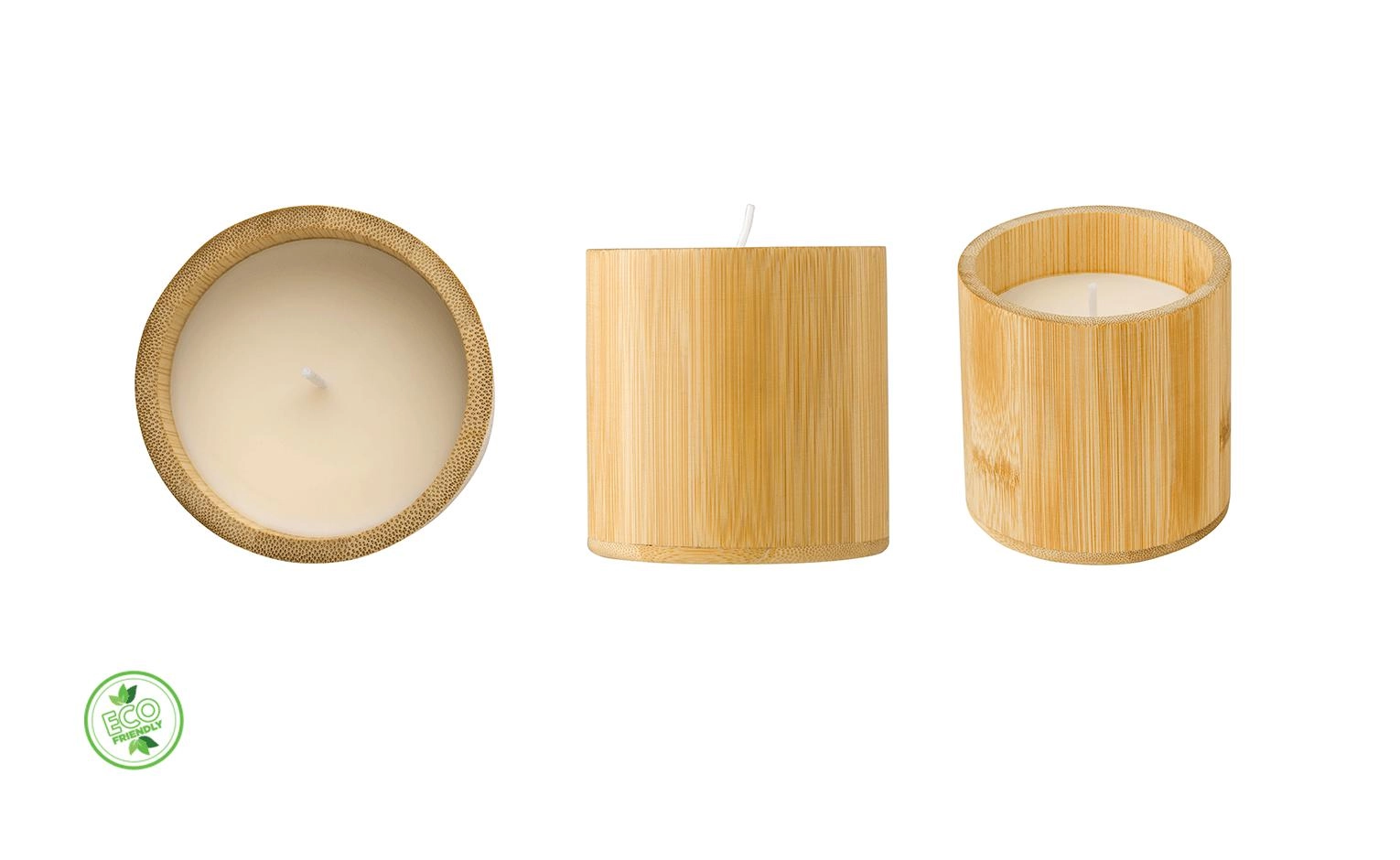 Immagine CANDELA IN BAMBOO CON CERA VEGETALE 30H