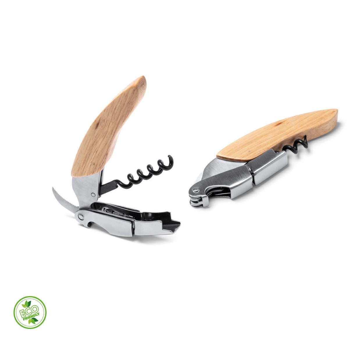 Immagine APRIBOTTIGLIE CAVATAPPI IN ACCIAIO INOX E LEGNO