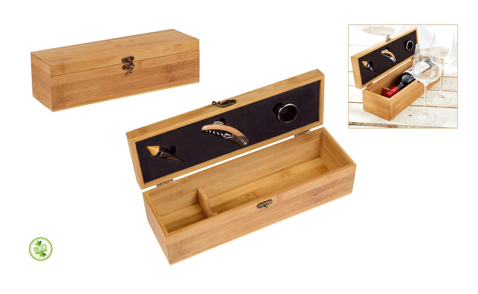 Immagine SET VINO SCATOLA 1 BOTTIGLIA CON 3 ACCESSORI