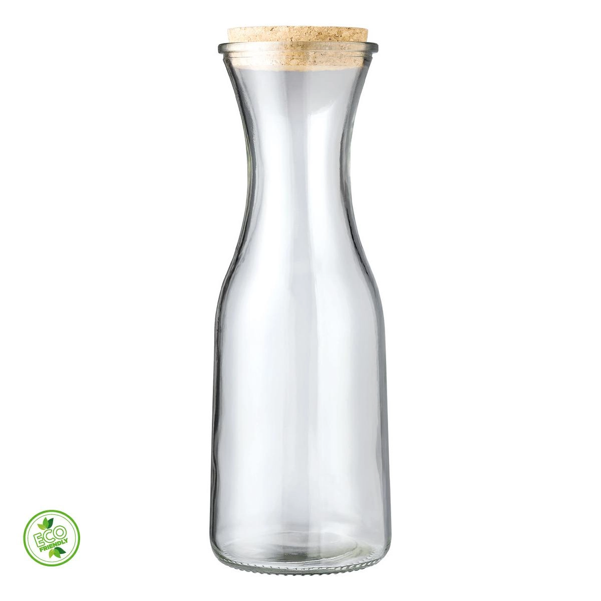 Immagine CARAFFA IN VETRO RICICLATO E TAPPO IN SUGHERO 1000 ML