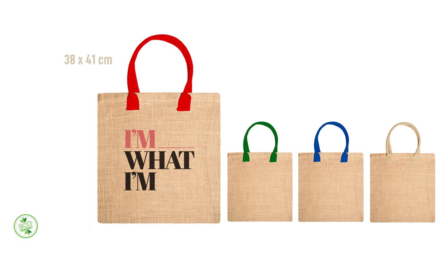 Immagine SHOPPER IN JUTA 38x41 MANICI IN COTONE COLORATO