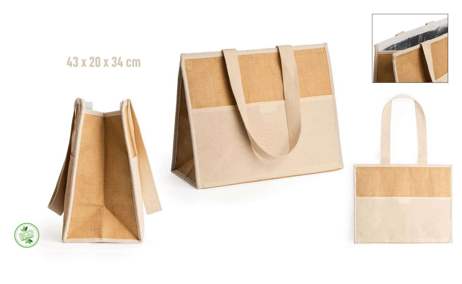 Immagine SHOPPER BORSA TERMICA IN JUTA E COTONE NATURALE
