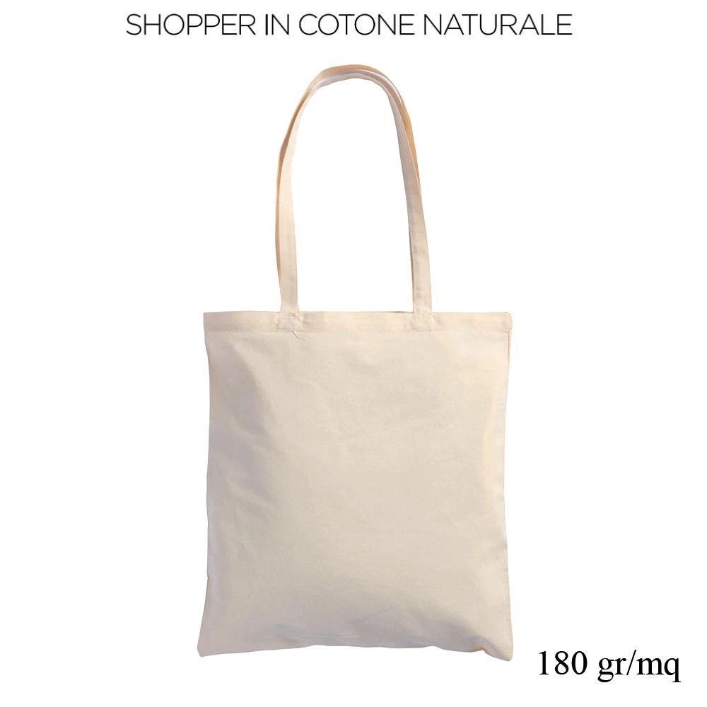 Immagine BORSA SHOPPING IN COTONE 180 GR.MANICI LUNGHI