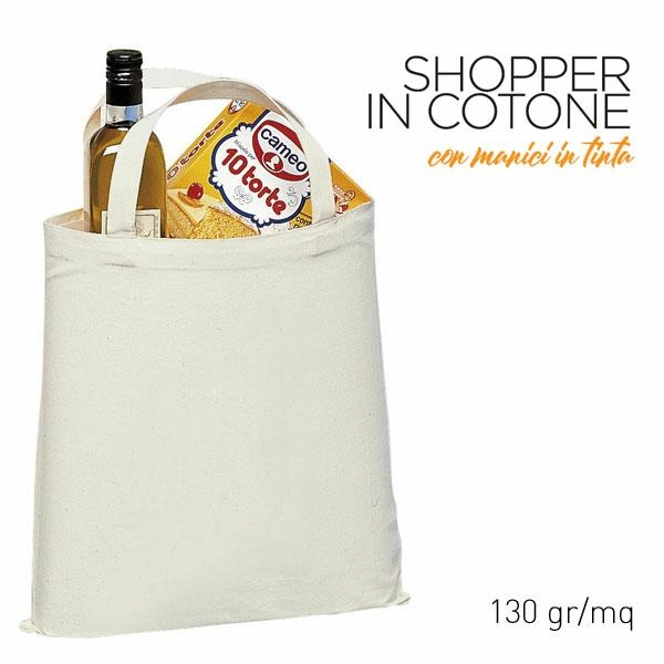 Immagine BORSA SHOPPING IN COTONE MANICI CORTI