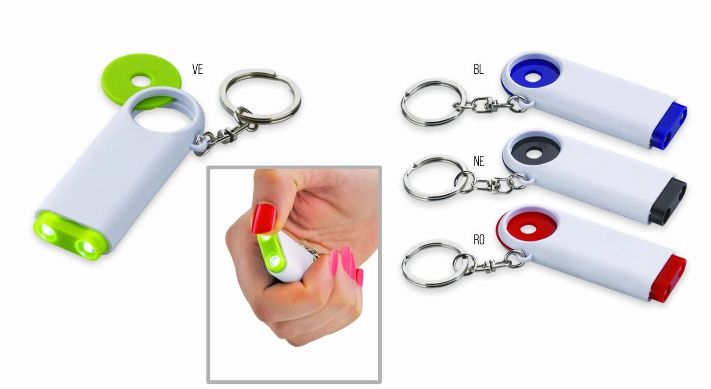 Immagine PORTACHIAVI IN PLASTICA CON GETTONE E LED
