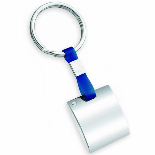 Immagine Portachiavi in metallo QUADRATO con laccetto BLU