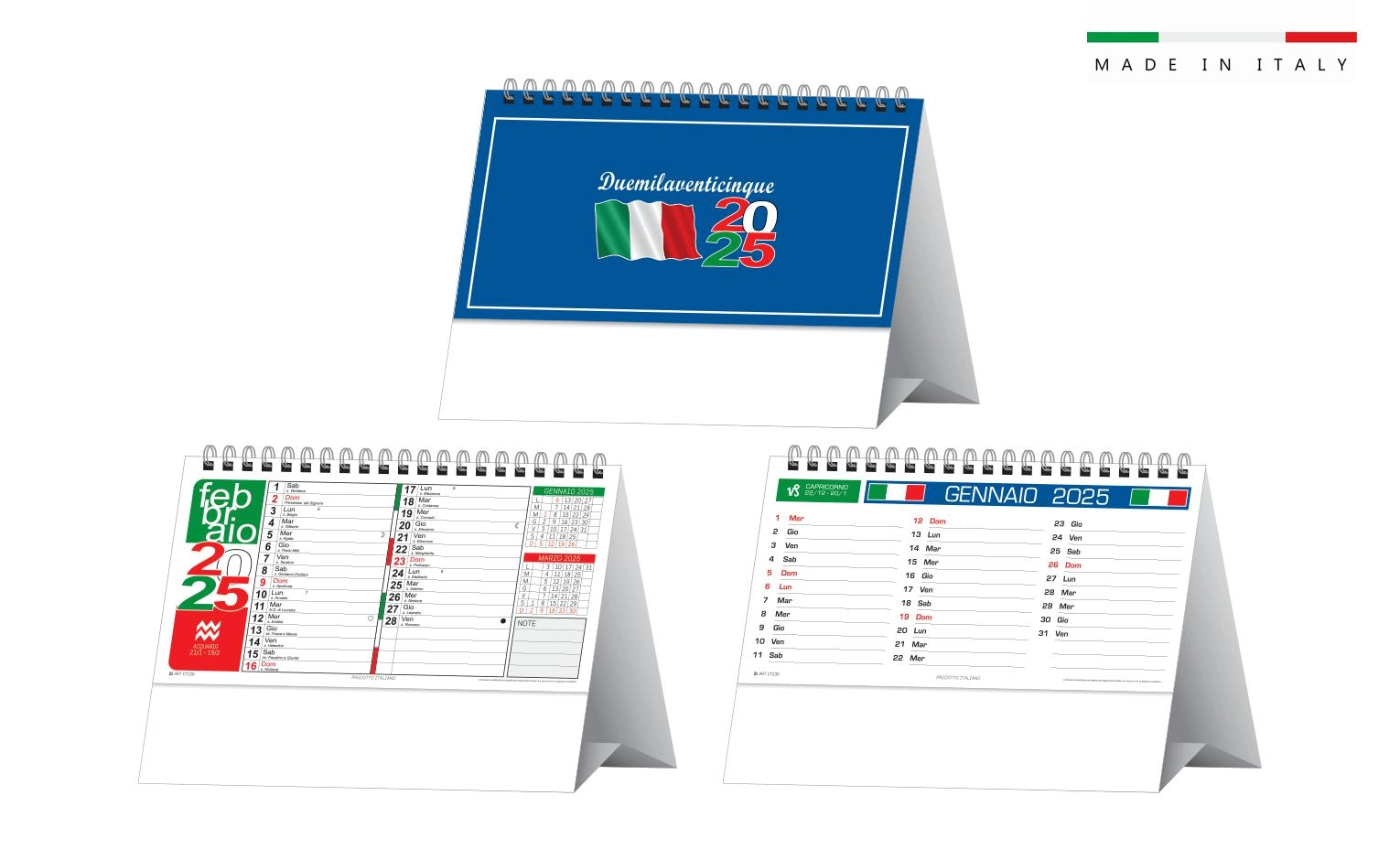 Immagine Calendario da tavolo TRICOLORE 13 fogli 19x14,5