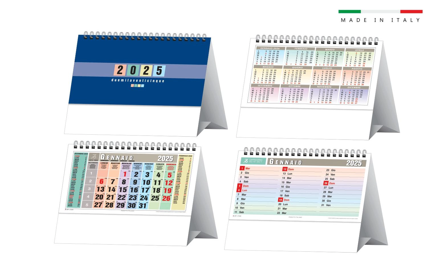 Immagine Calendario da tavolo TRIMESTRALE MULTICOLOR 19X14,5cm