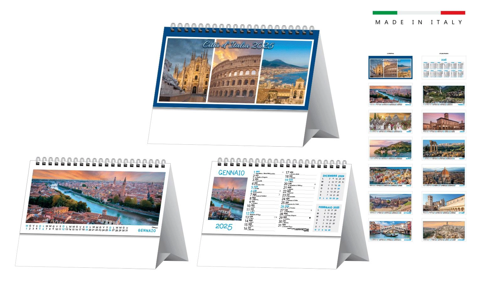Immagine Calendario da tavolo TRIMESTRALE CITTÀ D'ITALIA 19x14,5