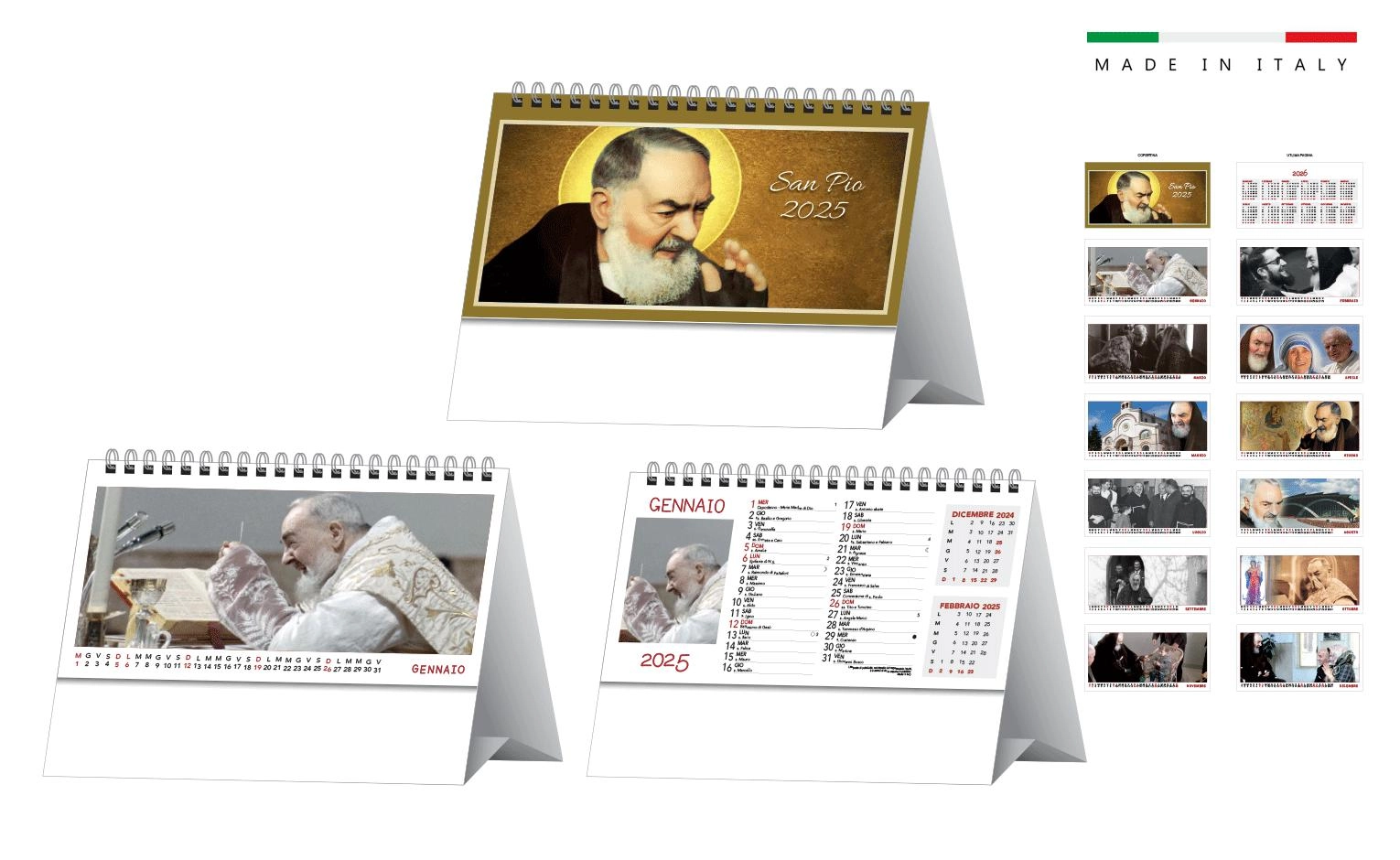 Immagine Calendario trimestrale da tavolo SAN PIO 19x14,5