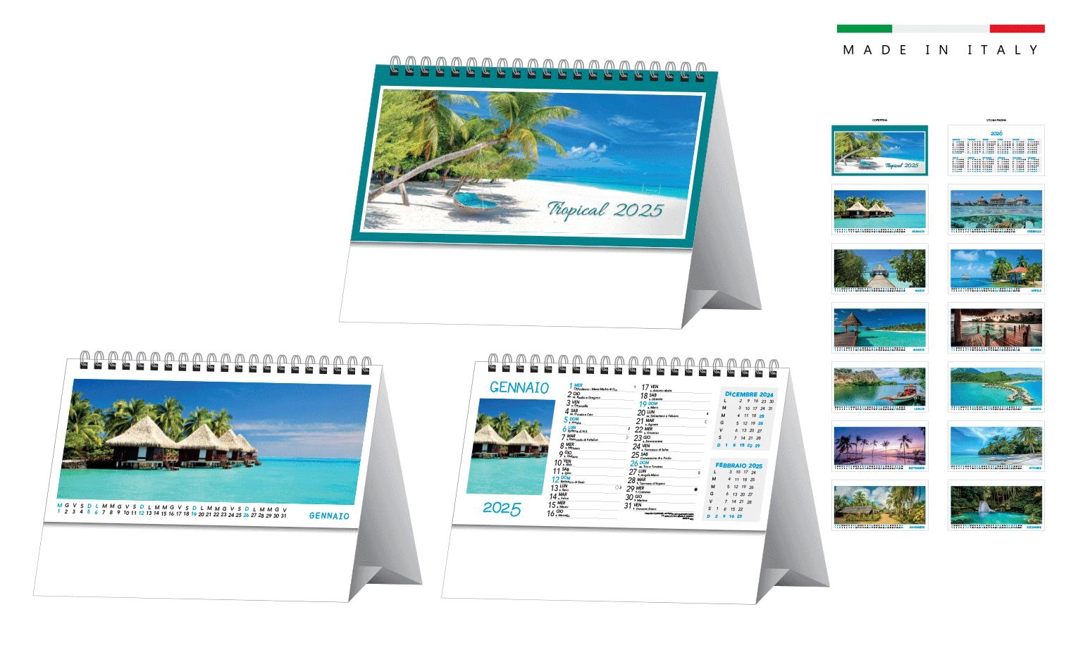 Immagine CALENDARIO DA TAVOLO TRIMESTRALE TROPICAL 19x14,5