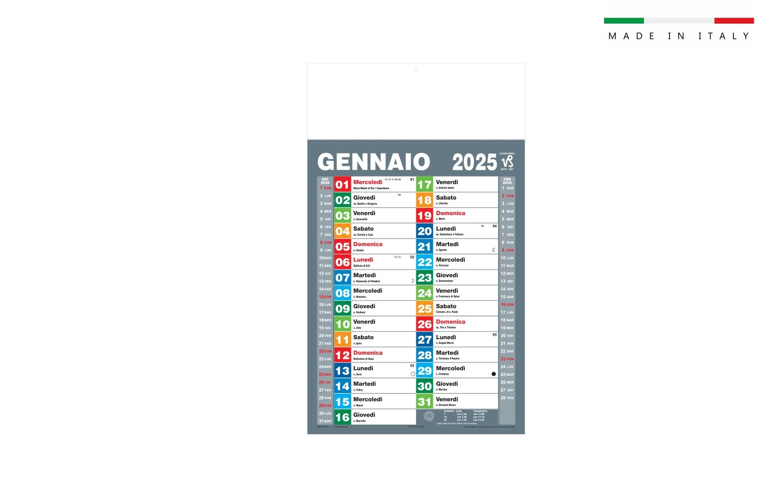 Immagine Calendario OLANDESE MULTICOLOR mensile 31x53