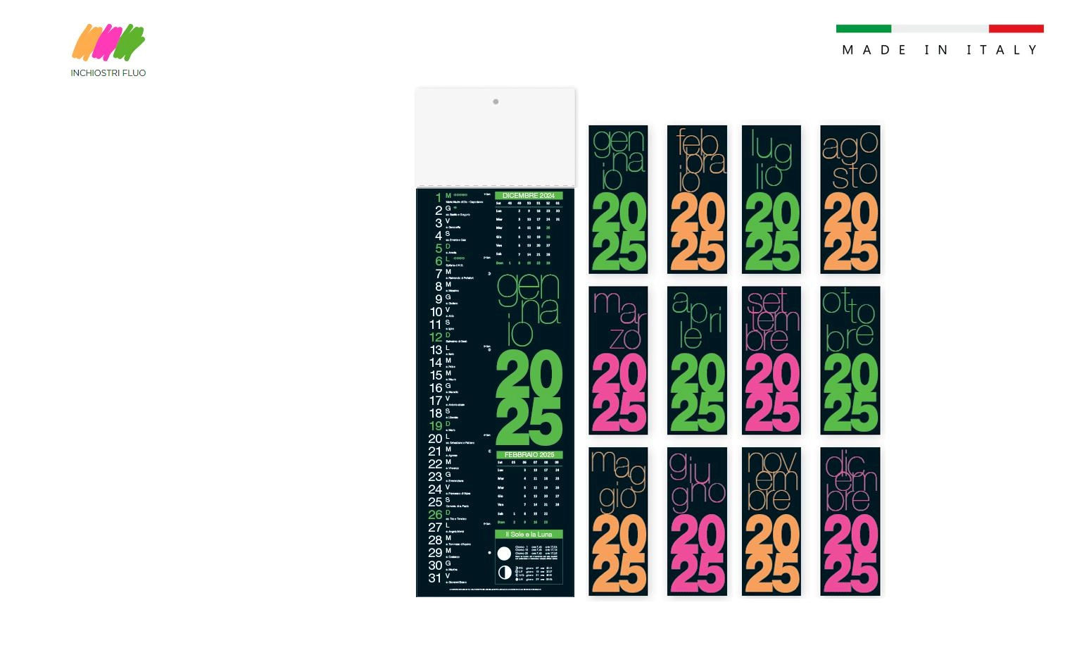 Immagine Calendario mensile silhouette MULTIFLUO BLACK 14,7x49