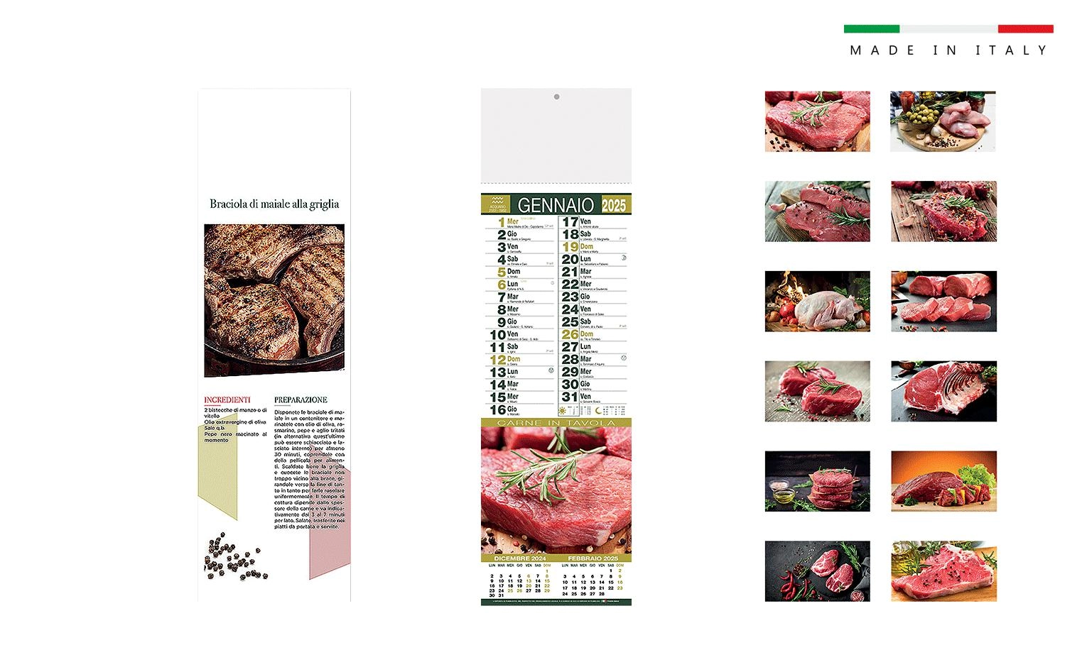 Immagine Calendario mensile silhouette CARNE IN TAVOLA 14x47