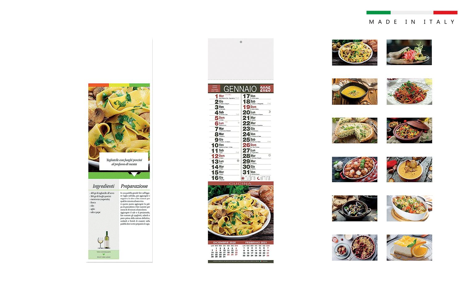 Immagine Calendario mensile silhouette CUCINA 14x47