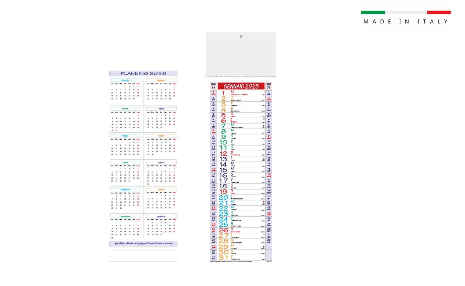 Immagine Calendario mensile silhouette MULTICOLOR 14x47