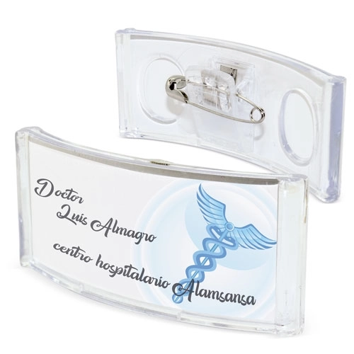 Immagine PORTABADGE CON SPILLA CURVO 