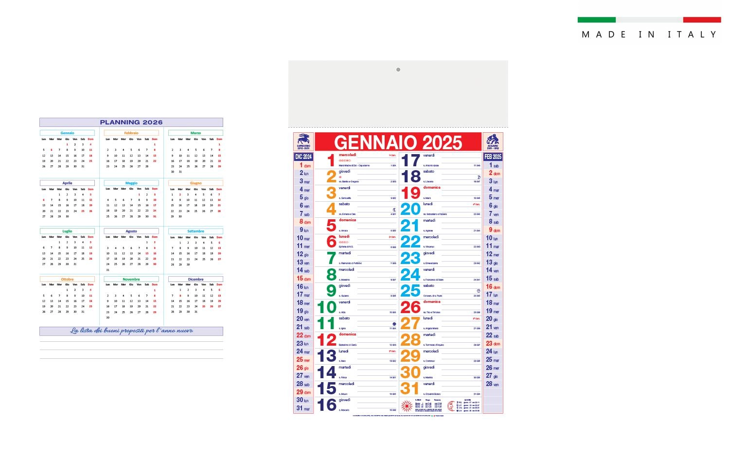 Immagine Calendario mensile OLANDESE STAND.MULTICOLOR 12 fogli