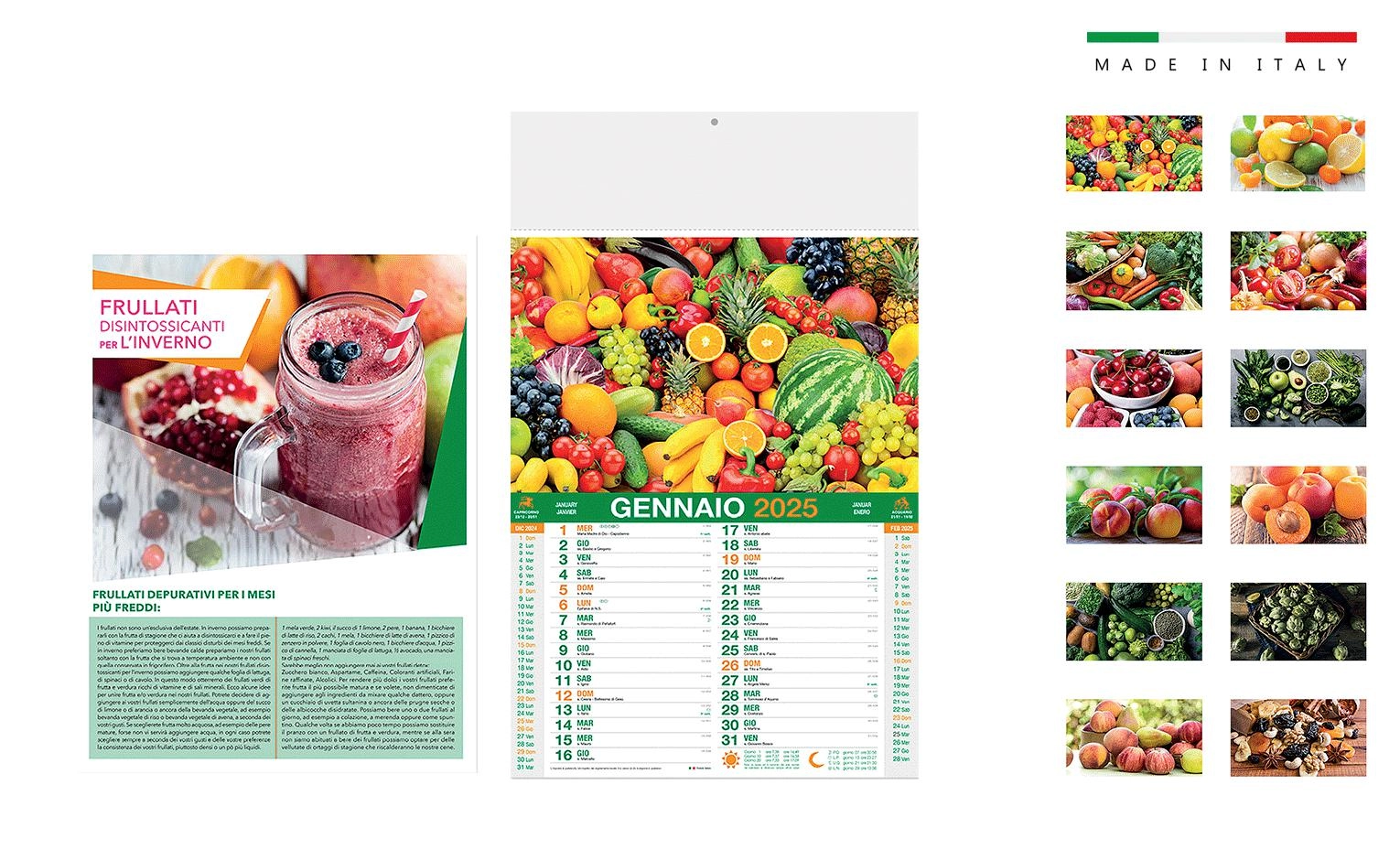 Immagine Calendario FRUTTA&VERDURA mensile 12 fogli 28,8x47