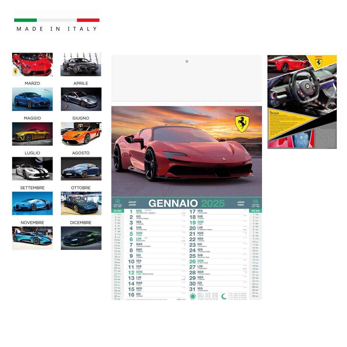 Immagine Calendario MOTORI mensile 12 fogli 28,8x47