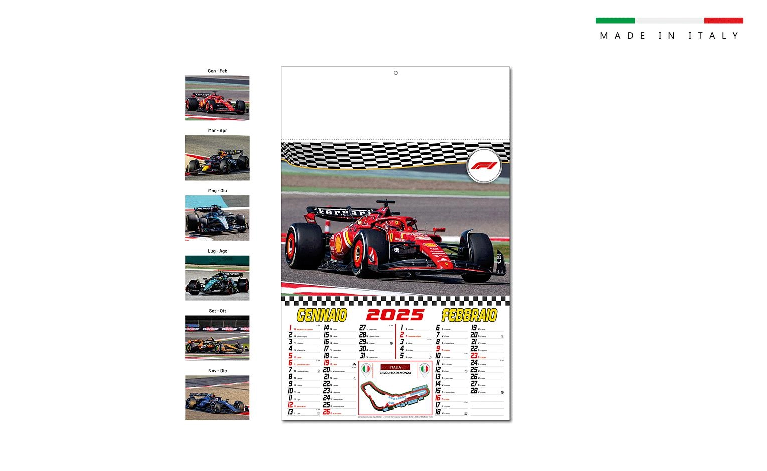 Immagine CALENDARIO FORMULA UNO BIMESTRALE 6 FOGLI 32x48