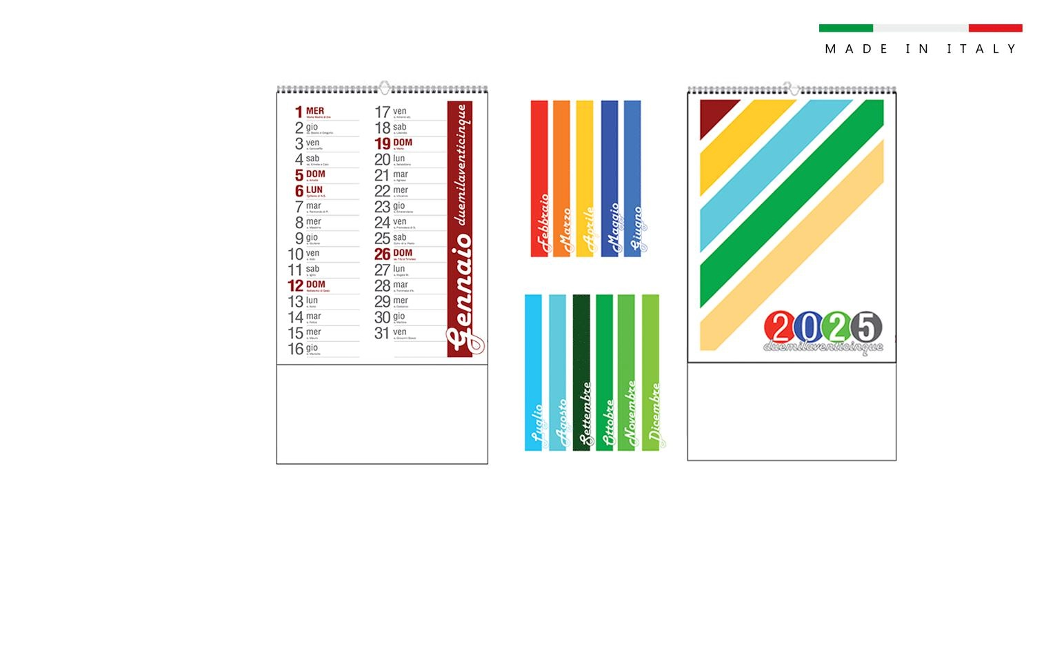 Immagine CALENDARIO MENSILE 13 FOGLI MINI MODERN COLOR 17x31
