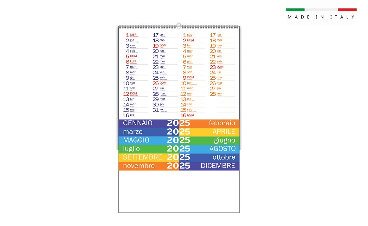 Immagine CALENDARIO BIMESTRALE 6FOGLI DA PARETE COLORPEACE 28,5x44