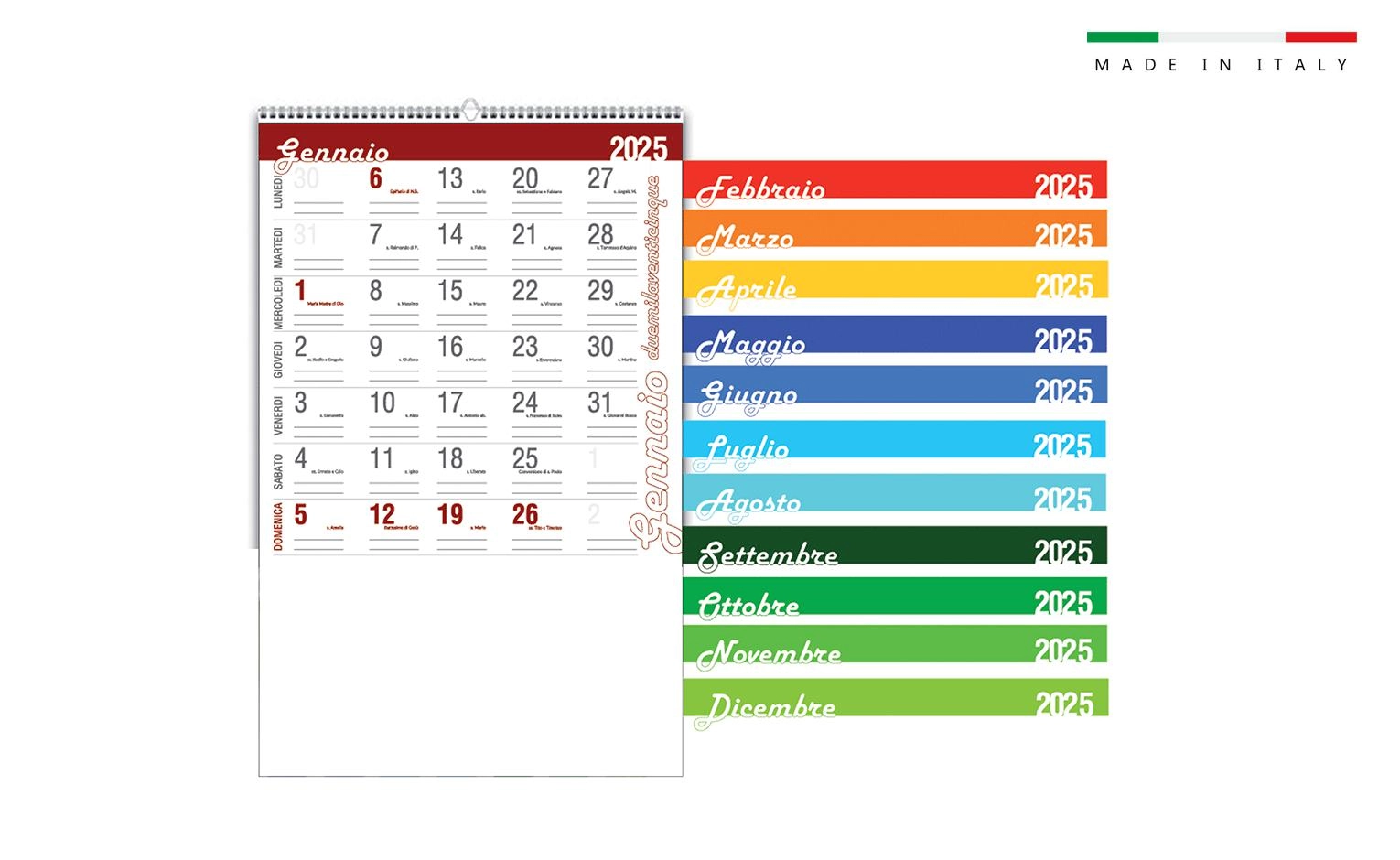Immagine CALENDARIO MENSILE DA PARETE 12FOGLI MODERNCOLOR 28,5x44