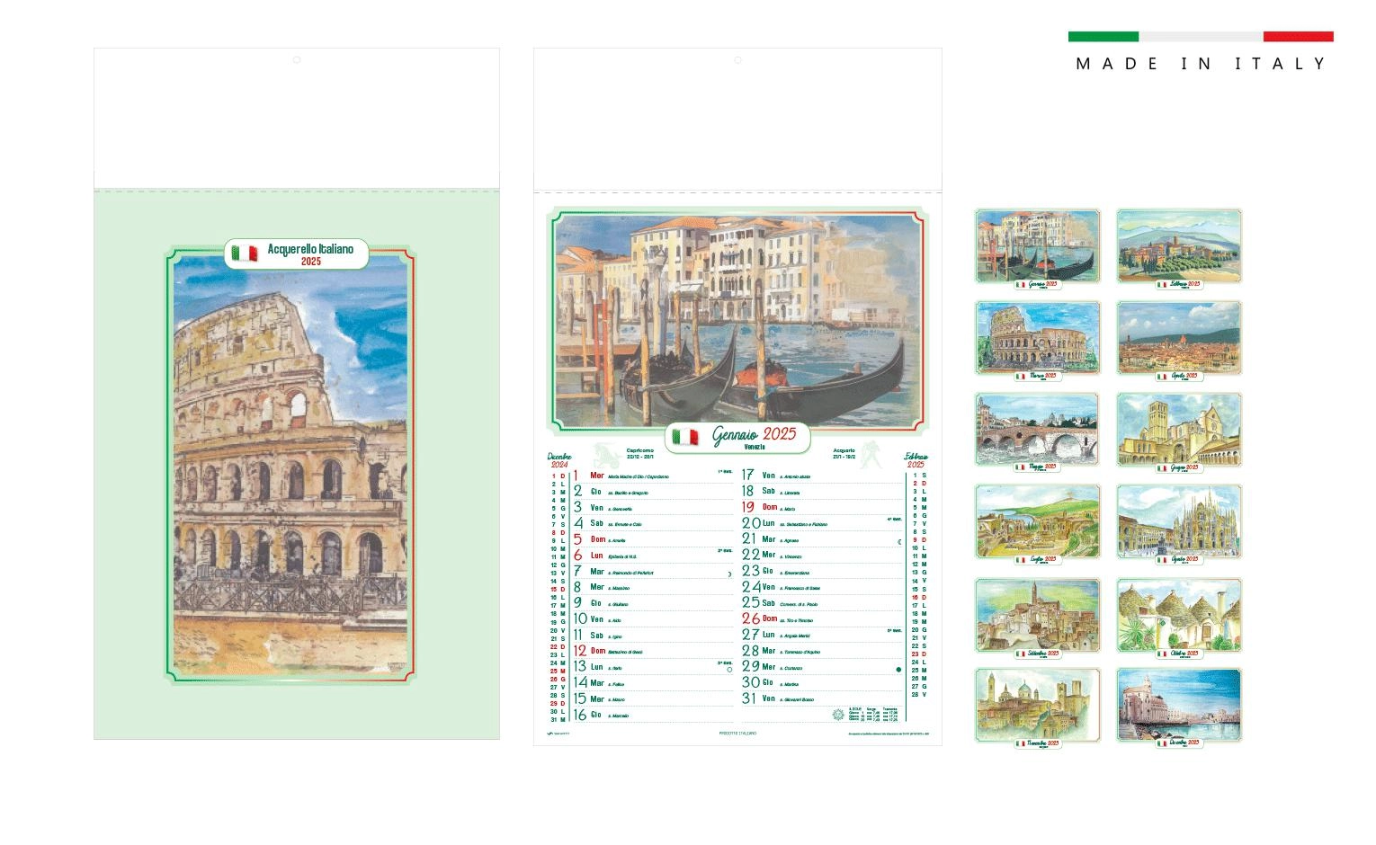 Immagine Calendario ACQUERELLO ITALIANO mensile 13 fogli